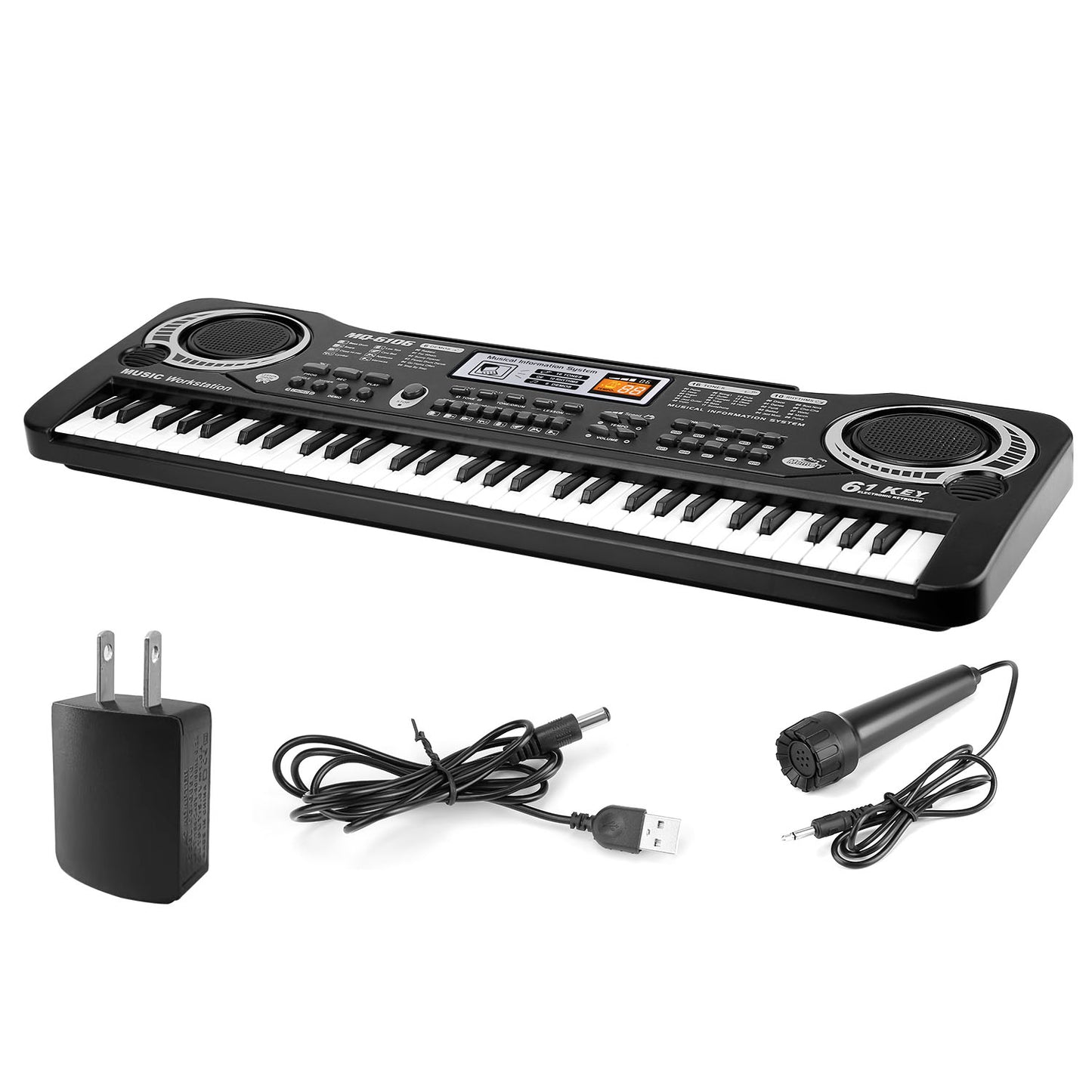 61 Keys Digital Learning Keyboard With Microphone For Beginners Kids Girls Boys Adults