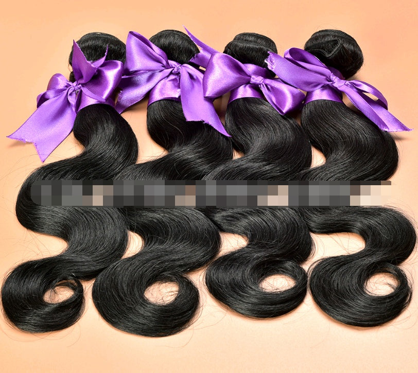 Real Jet Black Human Hair Wig Extension