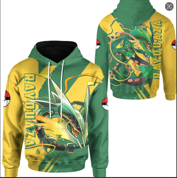 Simulated Street-style Digital-print Hooded Sweatshirt