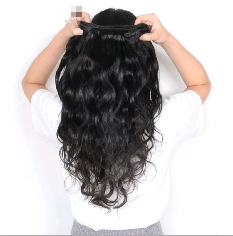 Real Jet Black Human Hair Wig Extension