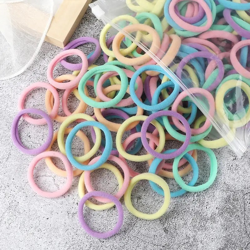Towel Ring Hair Bands 4cm Solid Color For Ponytail
