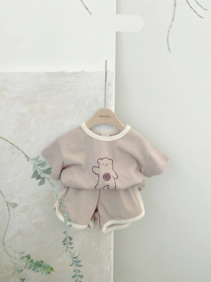Baby Bear Cotton Suit Two-piece Cartoon Comfort For Babies And Toddlers