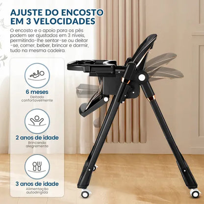 Baby Feeding Chair, Portable High Chair, Black