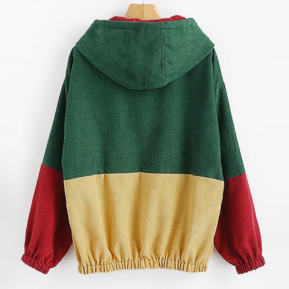 Colorblocked zip pocket hoodie