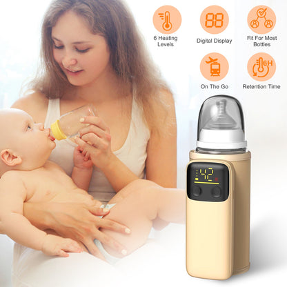 1Pc Portable Bottle Warmer With 6 Heating Levels