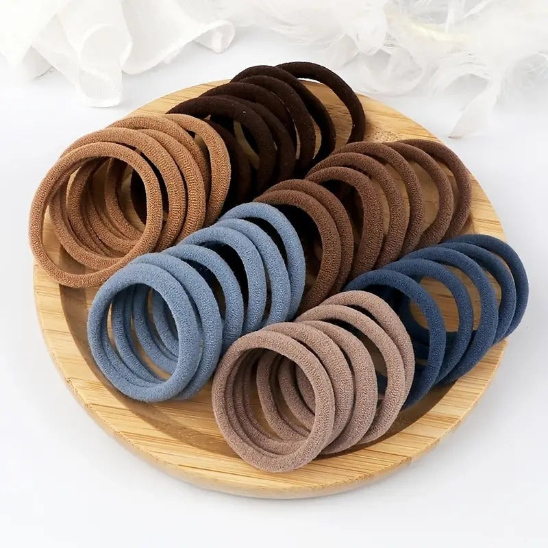 Towel Ring Hair Bands 4cm Solid Color For Ponytail