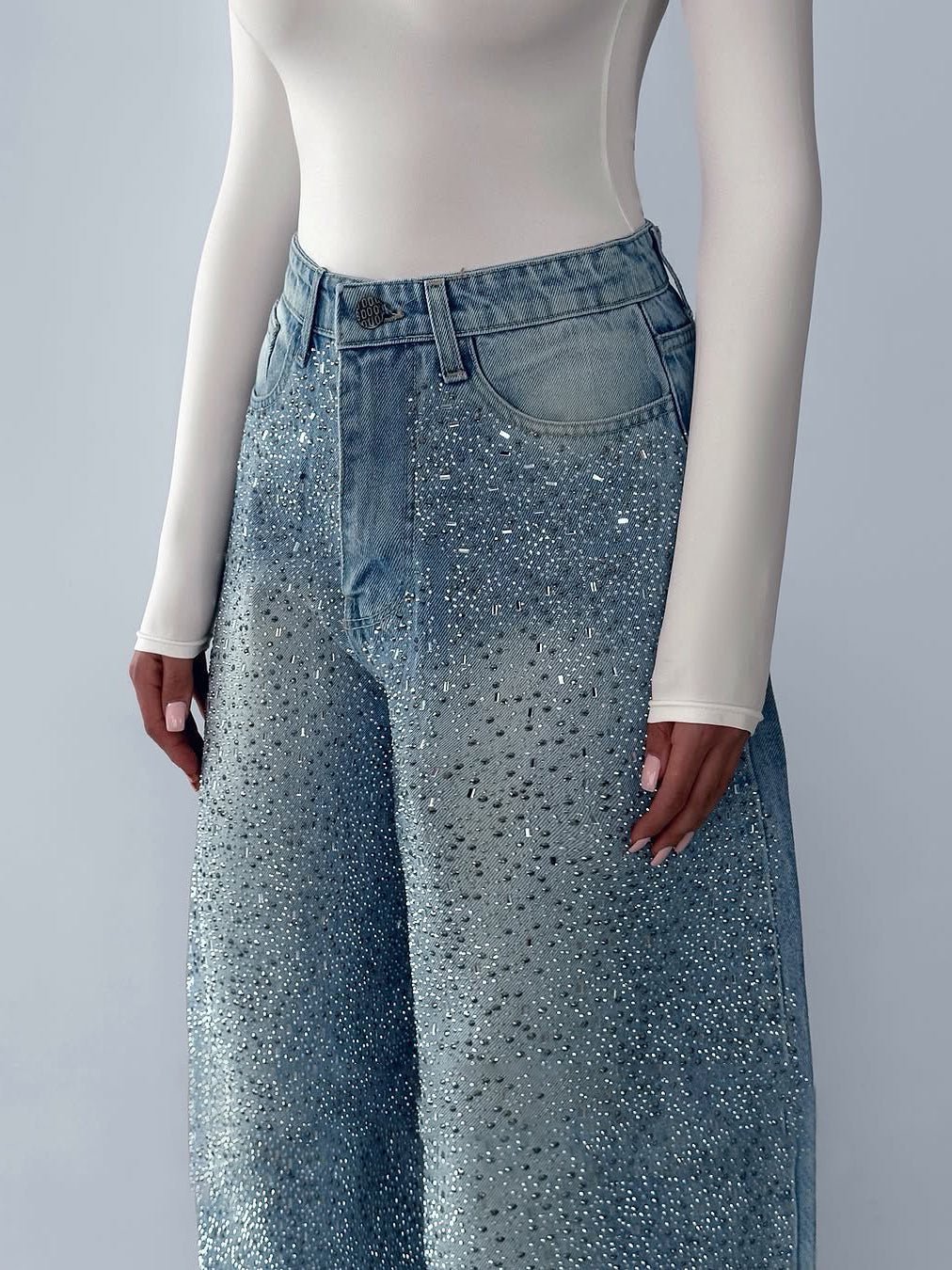 Rhinestone Denim Jeans