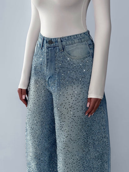 Rhinestone Denim Jeans