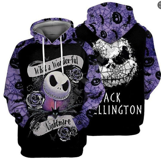 Simulated Street-style Digital-print Hooded Sweatshirt
