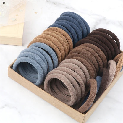 Towel Ring Hair Bands 4cm Solid Color For Ponytail