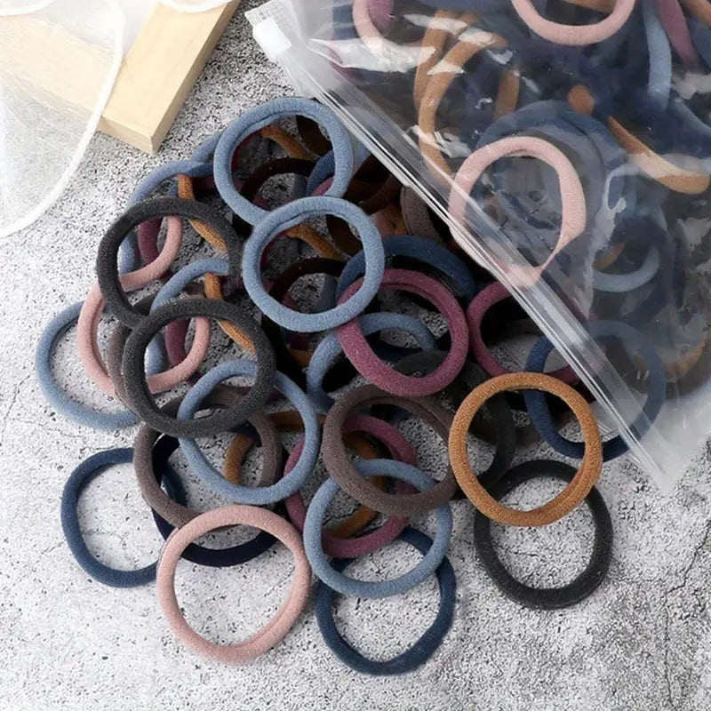 Towel Ring Hair Bands 4cm Solid Color For Ponytail