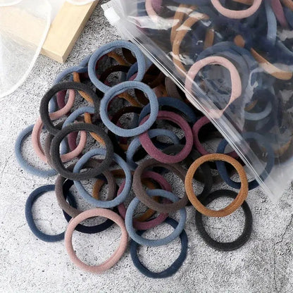 Towel Ring Hair Bands 4cm Solid Color For Ponytail