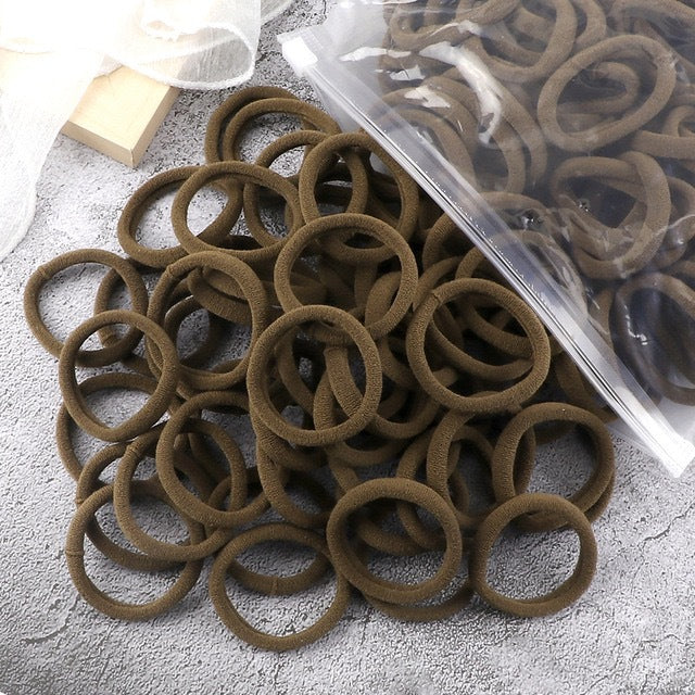 Towel Ring Hair Bands 4cm Solid Color For Ponytail
