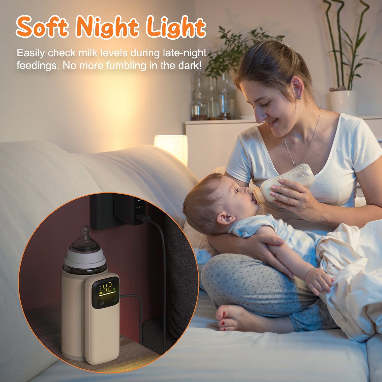 1Pc Portable Bottle Warmer With 6 Heating Levels