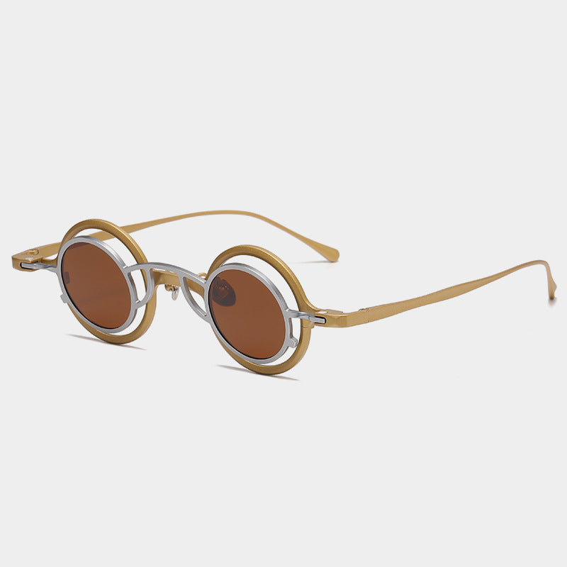 Pure Titanium Small Round-Frame Sunglasses Retro Stylish Shades