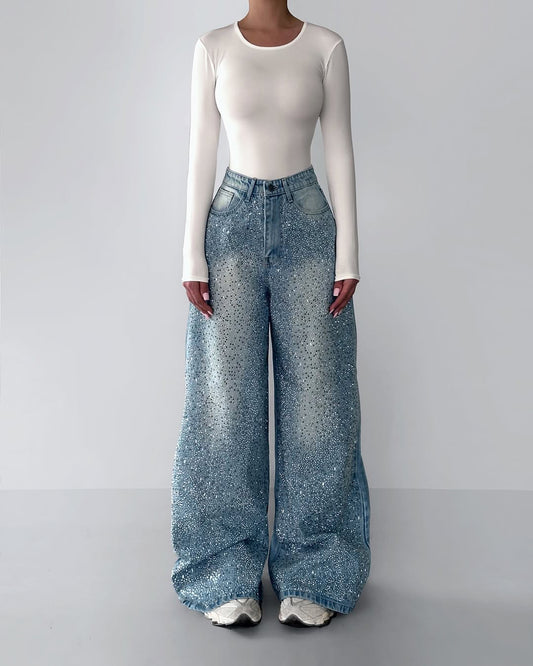 Rhinestone Denim Jeans