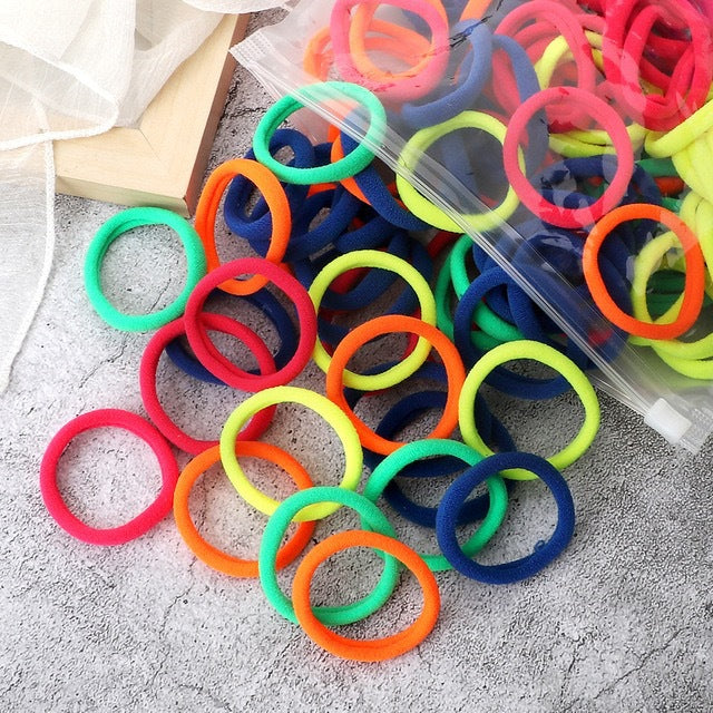 Towel Ring Hair Bands 4cm Solid Color For Ponytail