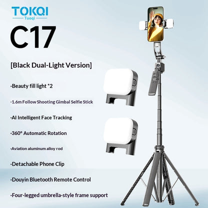 C17 Smartphone Selfie Stick Smart  Stabilized Extendable Gimbal With Full Auto Mode