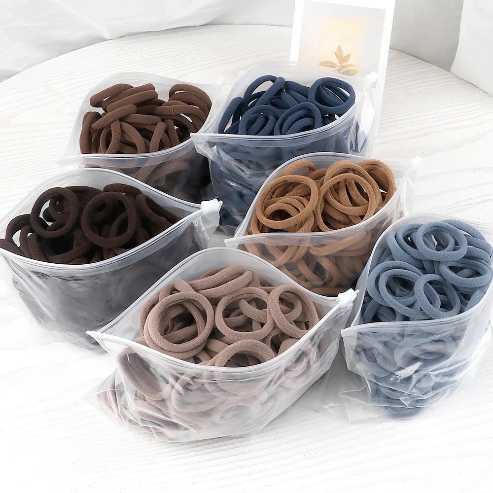 Towel Ring Hair Bands 4cm Solid Color For Ponytail
