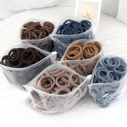 Towel Ring Hair Bands 4cm Solid Color For Ponytail