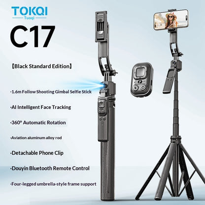 C17 Smartphone Selfie Stick Smart  Stabilized Extendable Gimbal With Full Auto Mode