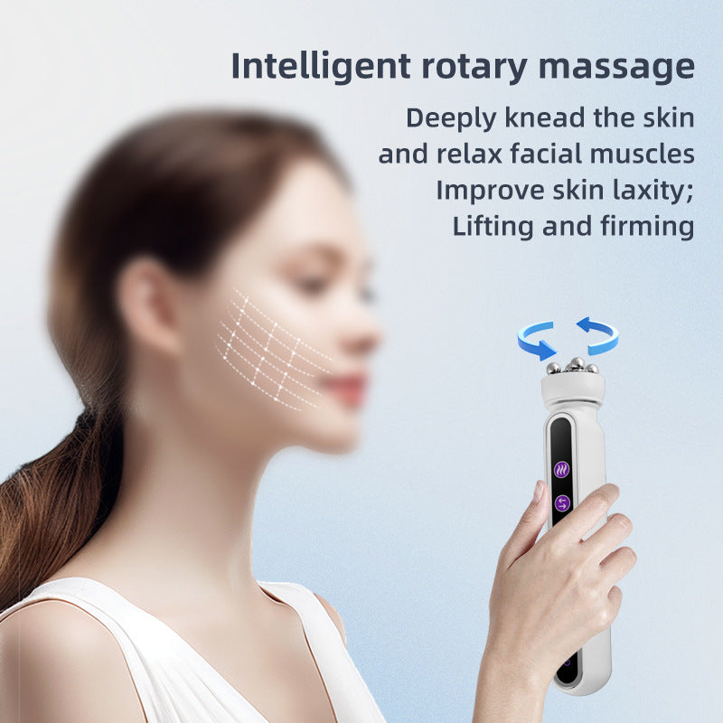 Facial Thermal Rotation Device For Lifting Firming And Rejuvenating The Skin Heats To Combat Aging