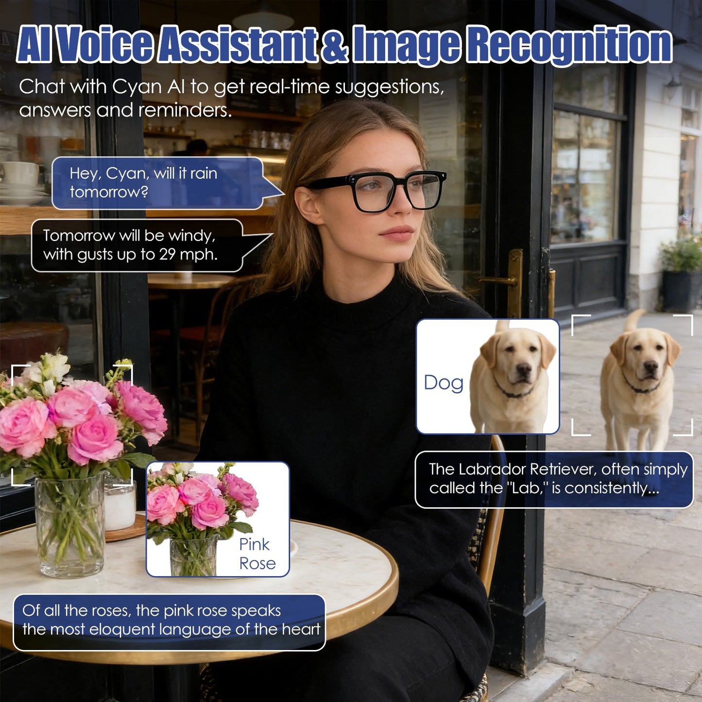Exclusive Smart AI Glasses With Camera Real Time Translation 139 Languages Voice Assistant AI