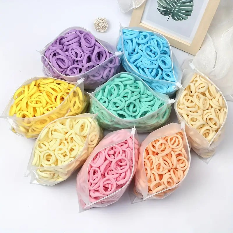 Towel Ring Hair Bands 4cm Solid Color For Ponytail