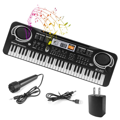 61 Keys Digital Learning Keyboard With Microphone For Beginners Kids Girls Boys Adults