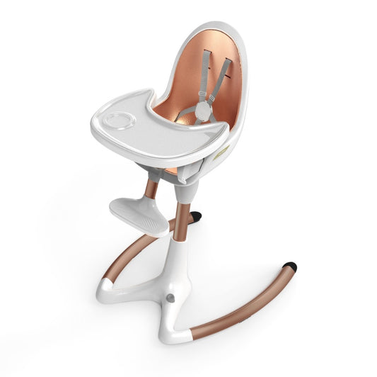 Luxury Baby Dining Chair With Adjustable Seat Height & Removable Tray, High-end Baby High Chair, White Gold