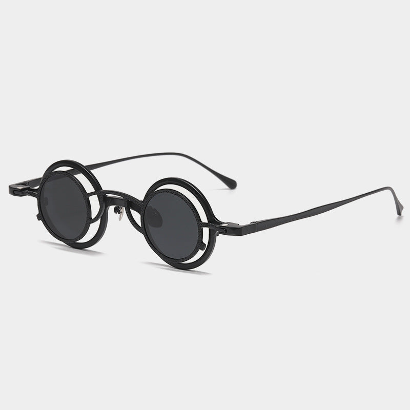Pure Titanium Small Round-Frame Sunglasses Retro Stylish Shades