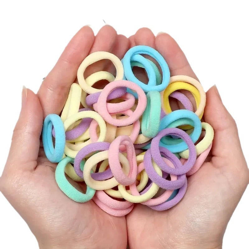 Towel Ring Hair Bands 4cm Solid Color For Ponytail