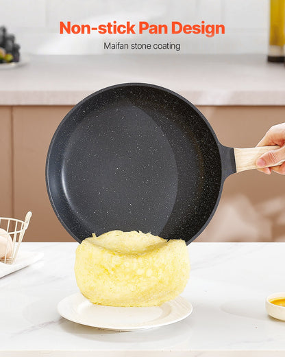 19 Piece Pots And Pans Set Granite Nonstick Kitchen Cookware Induction Black