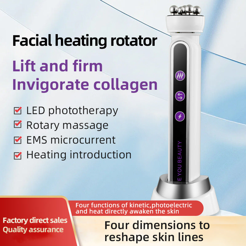 Facial Thermal Rotation Device For Lifting Firming And Rejuvenating The Skin Heats To Combat Aging