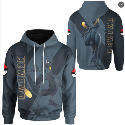 Simulated Street-style Digital-print Hooded Sweatshirt
