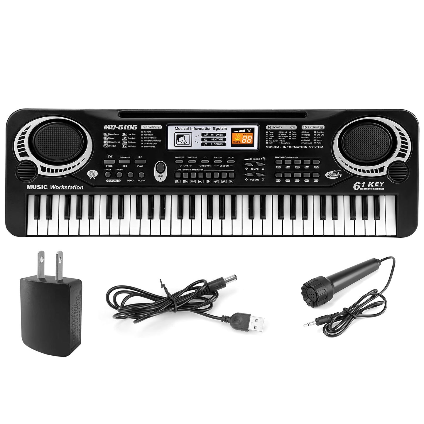 61 Keys Digital Learning Keyboard With Microphone For Beginners Kids Girls Boys Adults