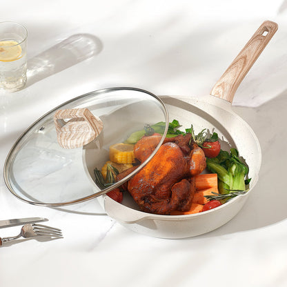 19 Piece Pots And Pans Set Granite Nonstick Kitchen Cookware Induction White